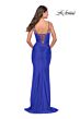 La Femme 31330 Scoop Neck Ruched Lace-Up Dress