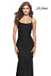 La Femme 31330 Scoop Neck Ruched Lace-Up Dress