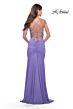 La Femme 31331 Faux Wrap Lace-Up Back Dress