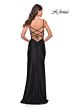 La Femme 31332 Slight Scoop Neckline Lace-Up Back Dress
