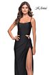 La Femme 31332 Slight Scoop Neckline Lace-Up Back Dress