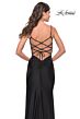 La Femme 31332 Slight Scoop Neckline Lace-Up Back Dress