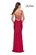 La Femme 31333 Plunging Neckline Lace-Up Back Dress