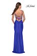 La Femme 31333 Plunging Neckline Lace-Up Back Dress