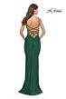La Femme 31333 Plunging Neckline Lace-Up Back Dress
