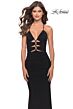 La Femme 31334 Multiple Cutout Lace-Up Ruched Dress