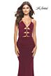 La Femme 31334 Multiple Cutout Lace-Up Ruched Dress