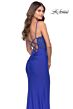 La Femme 31335 Lace Applique Illusion V-Neckline Dress