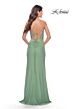 La Femme 31335 Lace Applique Illusion V-Neckline Dress