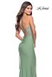 La Femme 31335 Lace Applique Illusion V-Neckline Dress