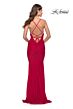 La Femme 31337 Sheer Rhinestone-Studded Bodice Dress