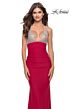 La Femme 31337 Sheer Rhinestone-Studded Bodice Dress