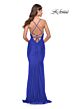 La Femme 31337 Sheer Rhinestone-Studded Bodice Dress