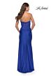 La Femme 31343 Ruched Skirt Lace Corset Strapless Dress