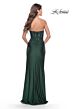 La Femme 31343 Ruched Skirt Lace Corset Strapless Dress