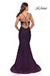 La Femme 31344 Open Strappy Back Sheer Bodice Mermaid Dress