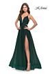 La Femme 31347 Plunging V-Neckline Crisscross Waist Dress