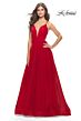 La Femme 31347 Plunging V-Neckline Crisscross Waist Dress