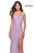 La Femme 31349 Notched Sweetheart Neckline Strappy Tie-Back Dress