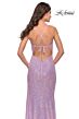 La Femme 31349 Notched Sweetheart Neckline Strappy Tie-Back Dress