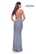 La Femme 31349 Notched Sweetheart Neckline Strappy Tie-Back Dress