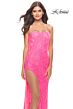 La Femme 31351 Strapless Sweetheart Neckline Beaded Lace Dress