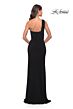 La Femme 31357 One-Shoulder Neckline Twisted-Knot Bodice Dress