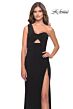La Femme 31357 One-Shoulder Neckline Twisted-Knot Bodice Dress
