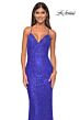 La Femme 31359 Lace-Up Back Beaded Lace Dress