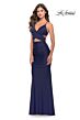 La Femme 31360 Criss Cross Top Lace-Up Cutout Dress