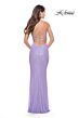 La Femme 31362 Deep V-Neckline Lace-Up Back Dress