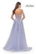 La Femme 31363 High Slit Ruched Top Strapless Dress