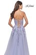 La Femme 31363 High Slit Ruched Top Strapless Dress