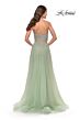 La Femme 31367 Lace Corset High Slit Strapless Dress