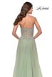 La Femme 31367 Lace Corset High Slit Strapless Dress