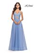 La Femme 31367 Lace Corset High Slit Strapless Dress