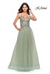 La Femme 31369 Criss Cross Back Floral Top Dress