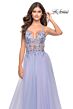 La Femme 31369 Criss Cross Back Floral Top Dress