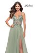 La Femme 31369 Criss Cross Back Floral Top Dress