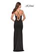 La Femme 31370 Plunging V-Neckline Lace-Up Back Dress