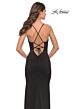 La Femme 31370 Plunging V-Neckline Lace-Up Back Dress