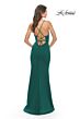 La Femme 31370 Plunging V-Neckline Lace-Up Back Dress