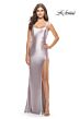 La Femme 31372 Scoop Neckline Mid-Rise Open Back Dress