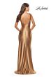 La Femme 31372 Scoop Neckline Mid-Rise Open Back Dress