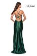 La Femme 31375 Deep V-Neckline Lace-Up Back Dress