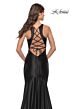 La Femme 31377 Plunging V-Neckline Lace-Up Back Dress