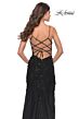 La Femme 31382 Sheer Corset Cutaway Slit Embroidered Dress