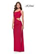 La Femme 31386 Side Cutout High Slit One Shoulder Dress