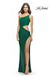 La Femme 31386 Side Cutout High Slit One Shoulder Dress