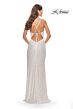 La Femme 31389 Fringe Slit Tie Back Sequin Dress